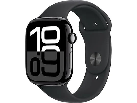 Apple Watch Series 10 (2024), GPS, 42 mm, Gesto de doble toque, Caja de aluminio plata, Correa deportiva Azul denim, Talla M/L