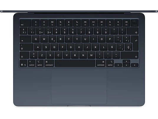 Apple MacBook Air (2024), 13,6" Retina, Chip M3 Apple, CPU de 8 núcleos, GPU de 10 núcleos, 16GB RAM, 256GB de SSD, USB-C 30W, Medianoche