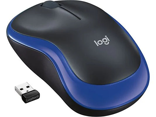 Ratón inalámbrico - Logitech M185, Nano receptor, 1000 ppp, Ambidiestro, 2.4GHz, 12 meses de pila, Windows-Mac, Negro y Gris
